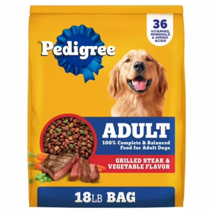 Pedigree Complete Nutrition Adult Dry Dog Food, Grilled Steak & Vegetable Flavor, 18 lb. Bag